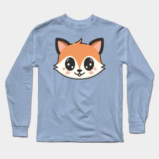 Cute Face of a Kawaii Fox Long Sleeve T-Shirt